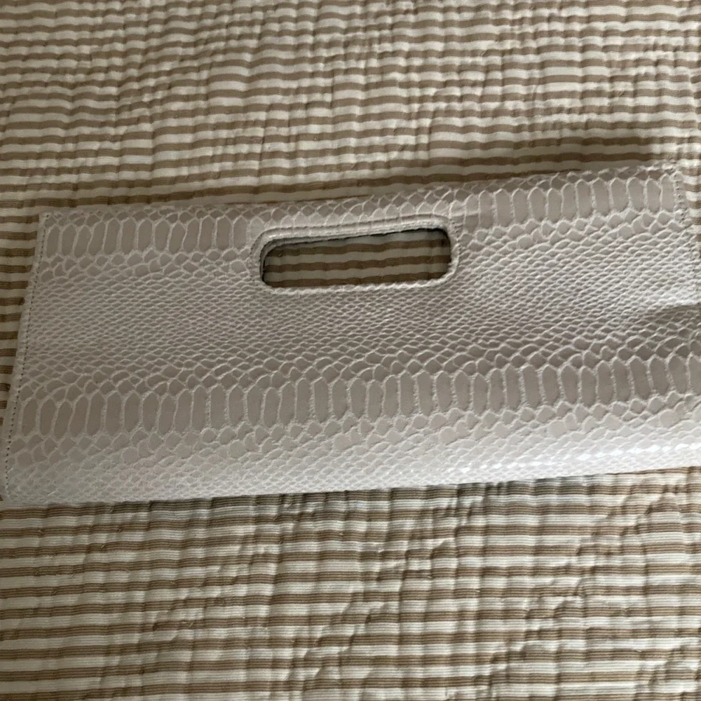 Black and Cream Clutch Bag snake skin pattern